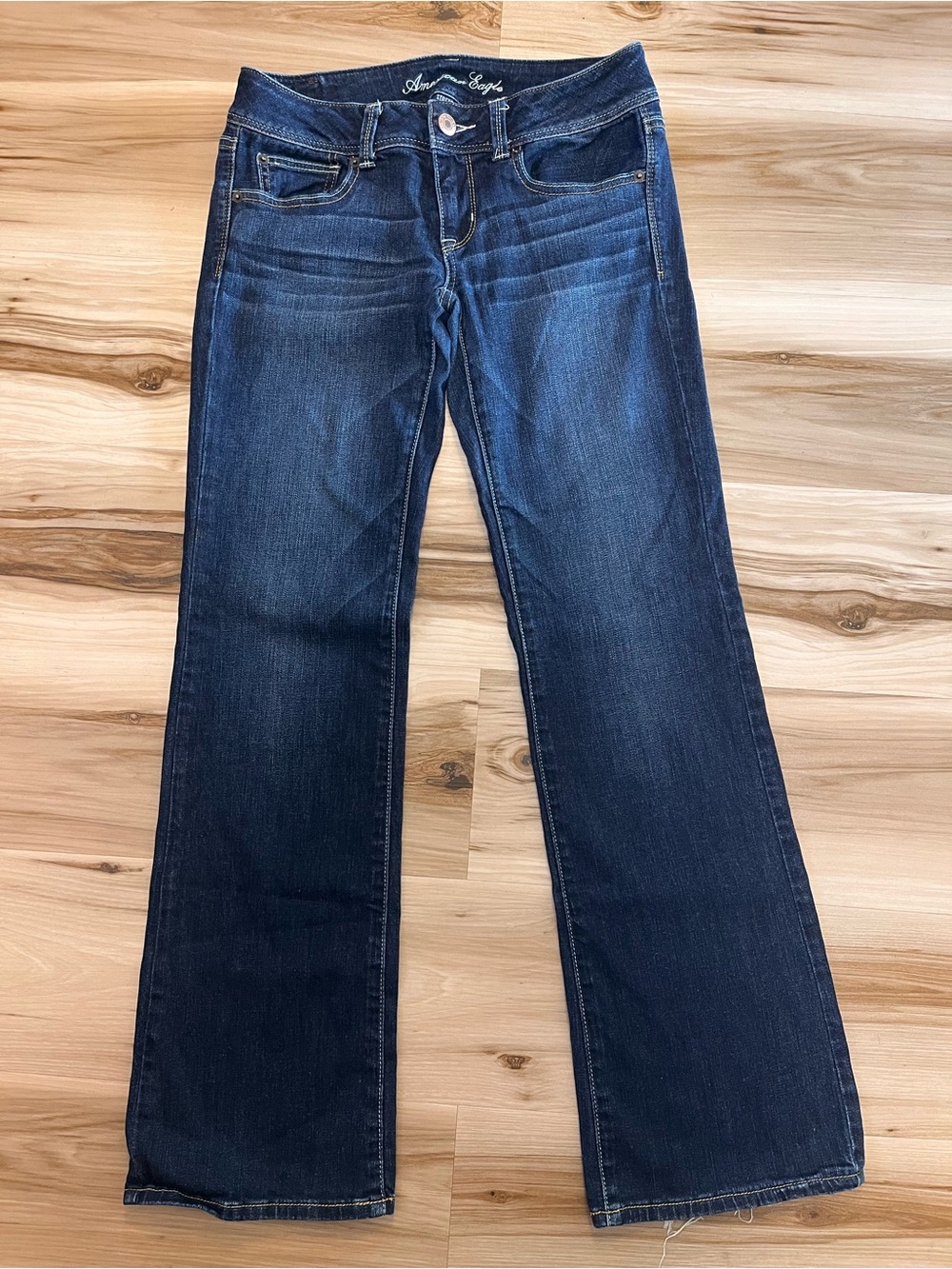 American Eagle AE Slim Boot Cut Jeans 6 Regular Low Rise Y2K Dark Wash Denim